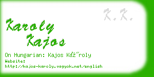 karoly kajos business card